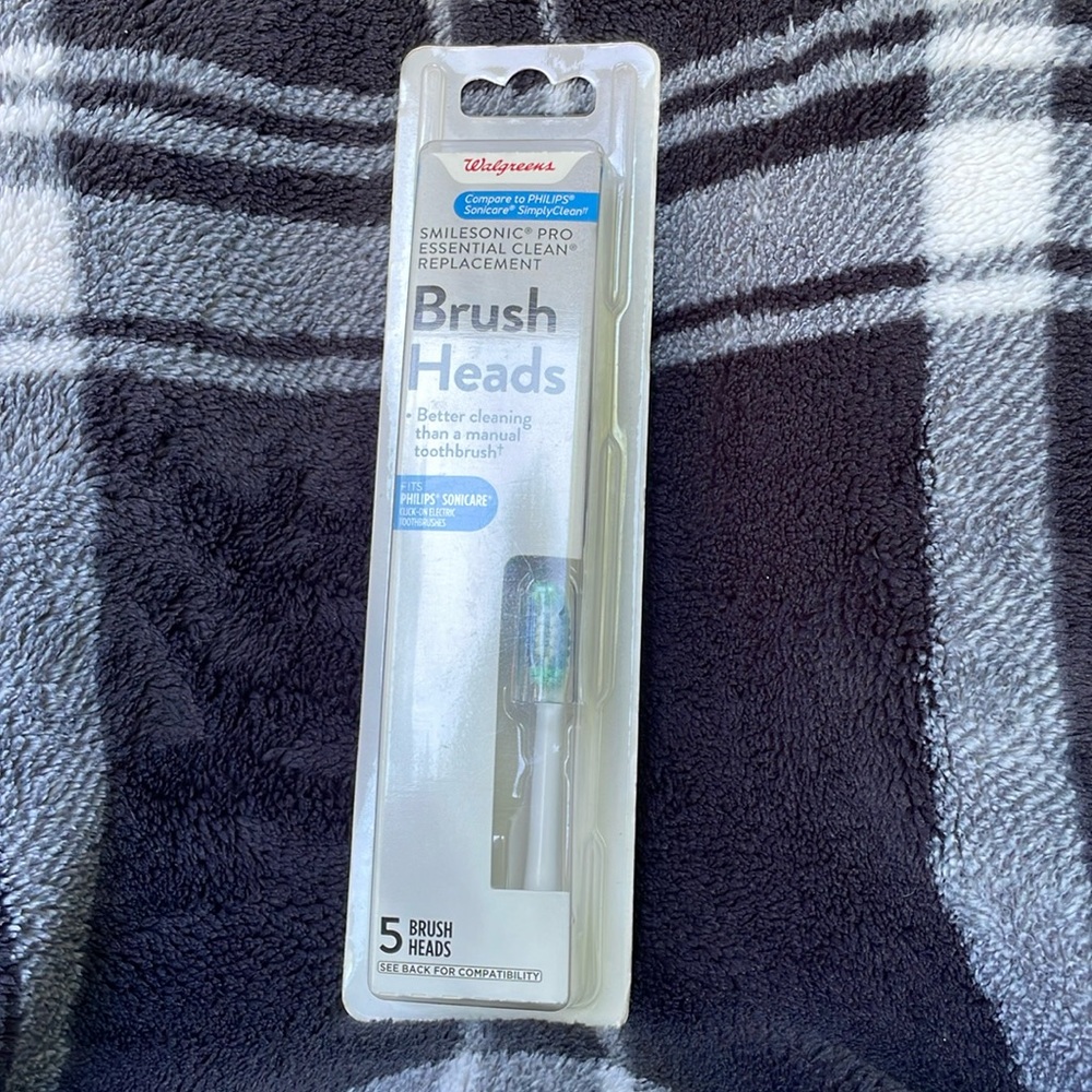 Brush heads smilesonic pro essential clean replacement count 5